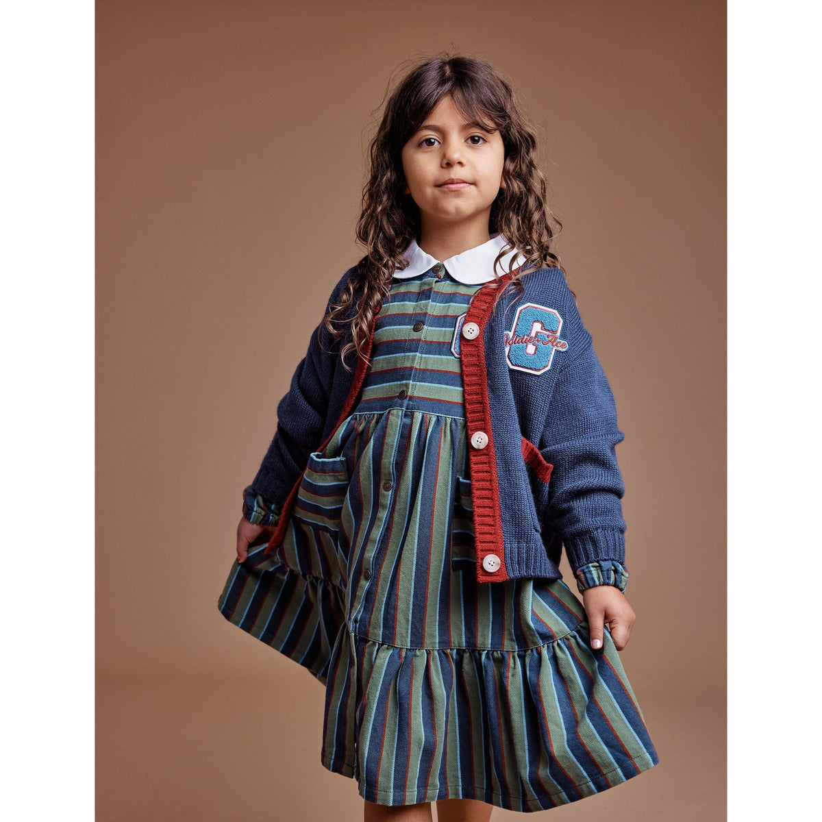Gigi Tiered Twill Dress Heritage Stripe
