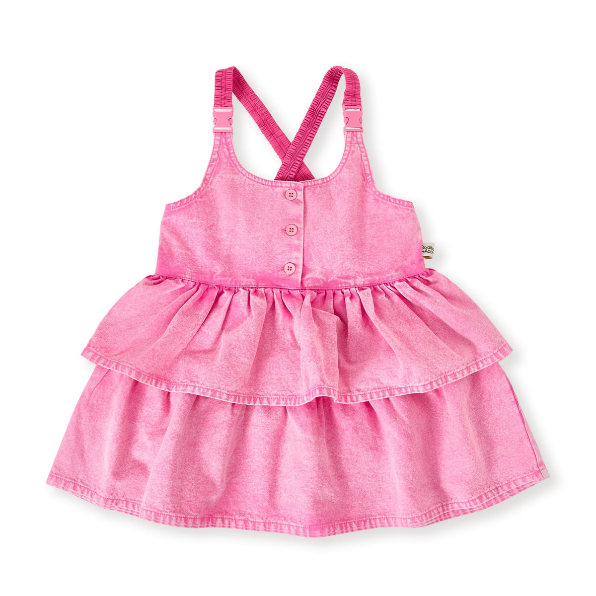 Saskia Denim Frill Pinafore Dress
