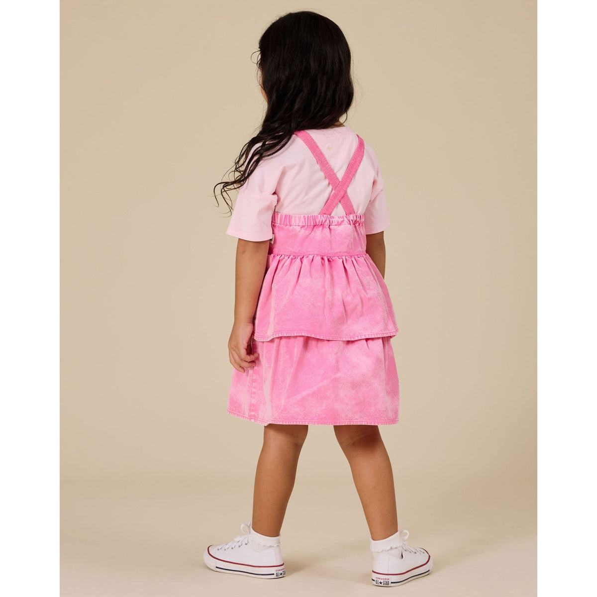 Saskia Denim Frill Pinafore Dress
