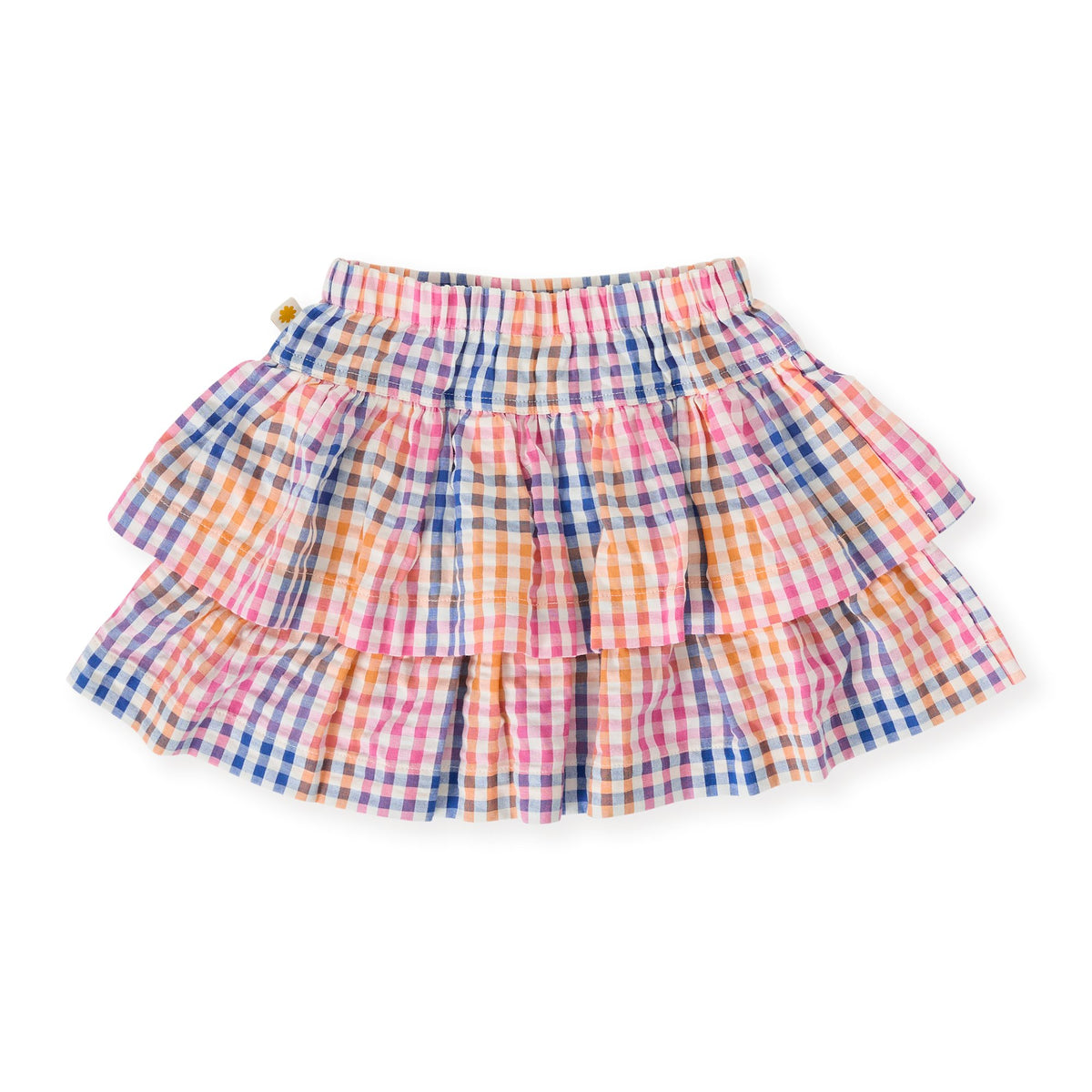 Rainbow Gingham Ria Ruffle Skirt