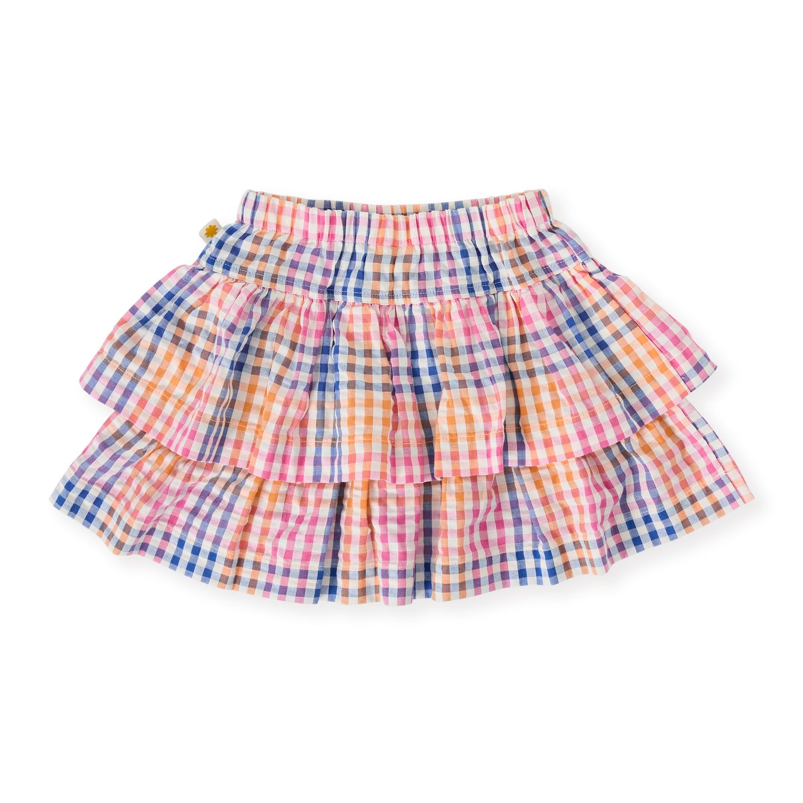 Rainbow Gingham Ria Ruffle Skirt