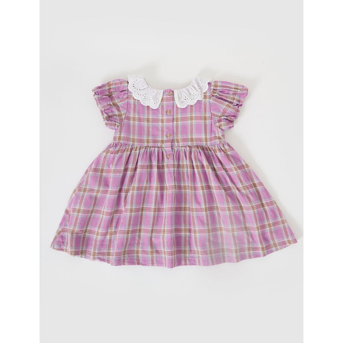 Flo Smocked Dress Mauve Check