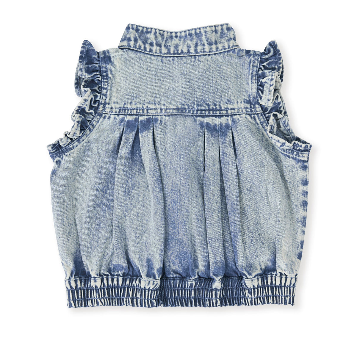Elodie Embroidered Denim Vest