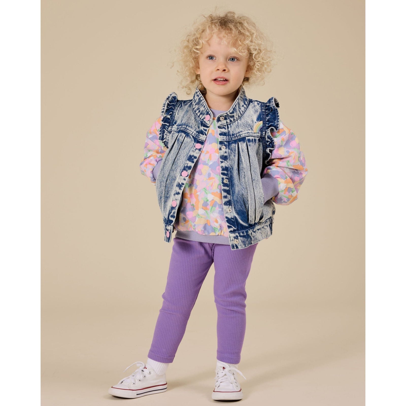 Elodie Embroidered Denim Vest