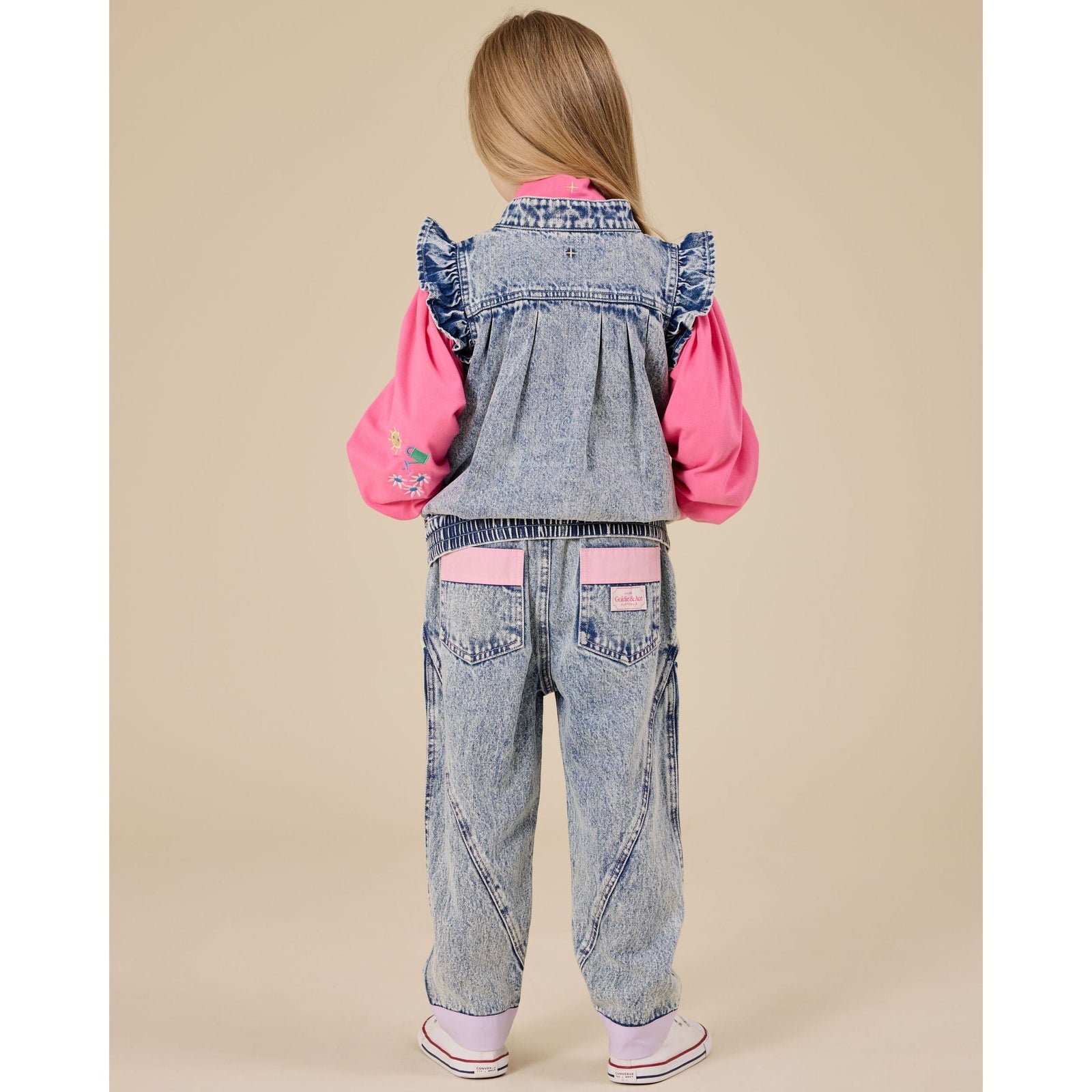 Elodie Embroidered Denim Vest