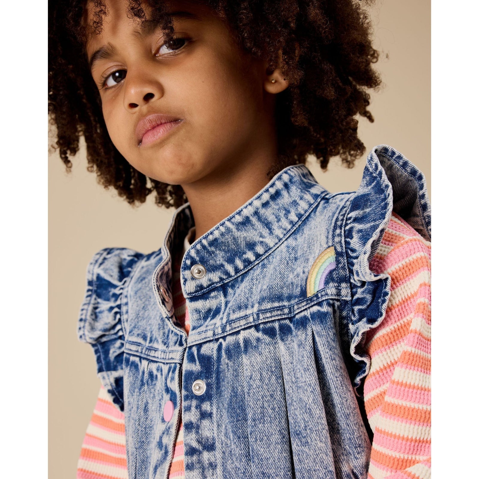 Elodie Embroidered Denim Vest