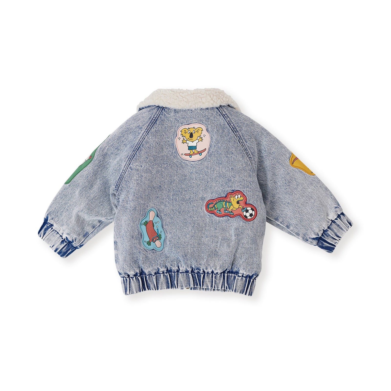 Goldie & Ace Ari Denim Sherpa Jacket, product flat lay 2