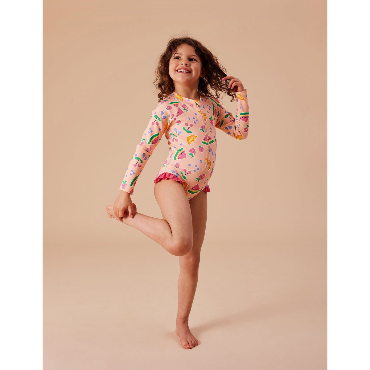 Fruit Salad Long Sleeve Swimsuit