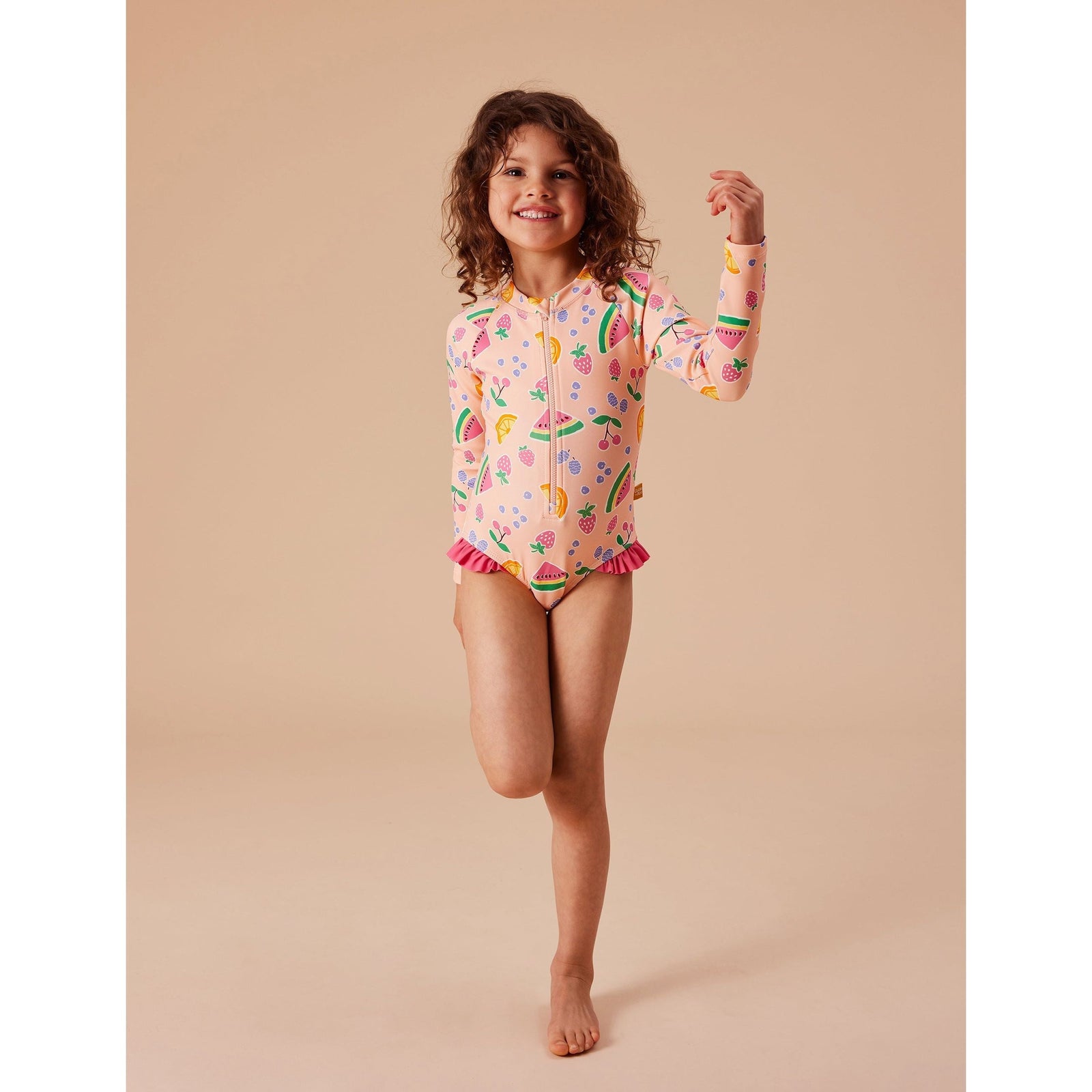 Fruit Salad Long Sleeve Swimsuit