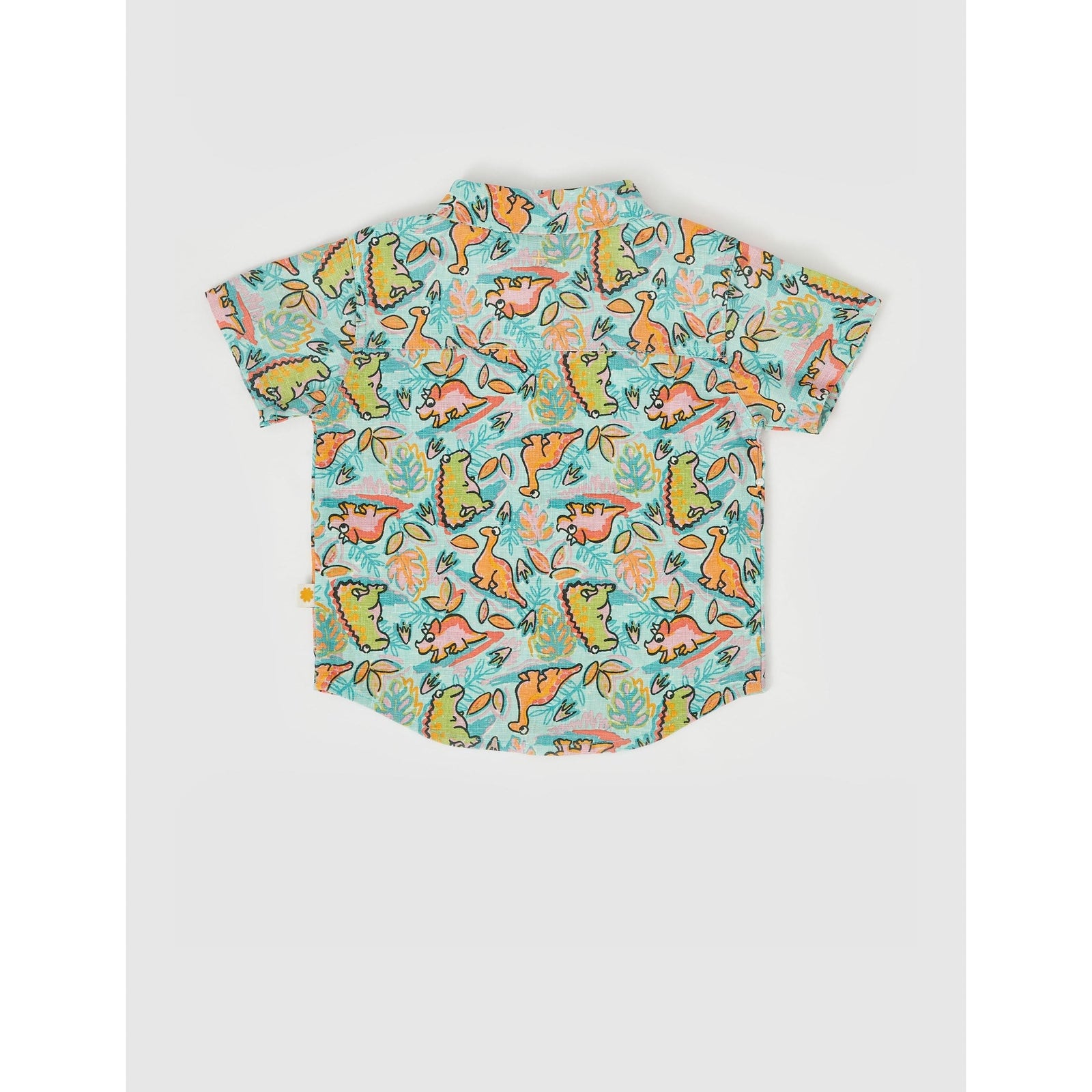 Holiday Linen Shirt Dino Jungle