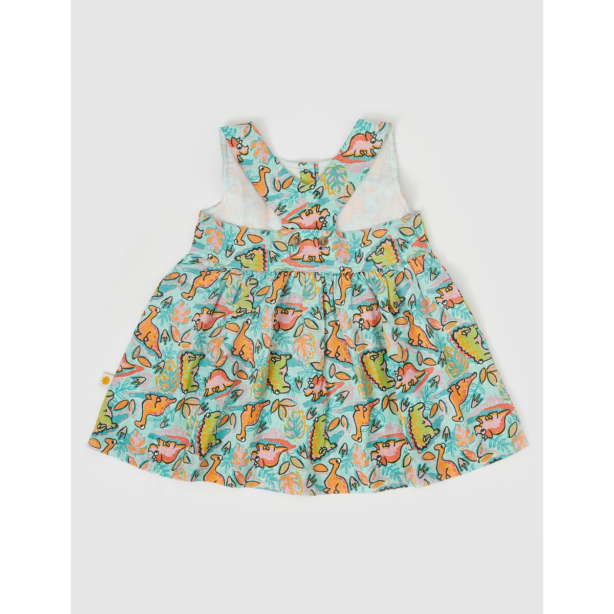 Wendy Y-Back Linen Dress Dino Jungle