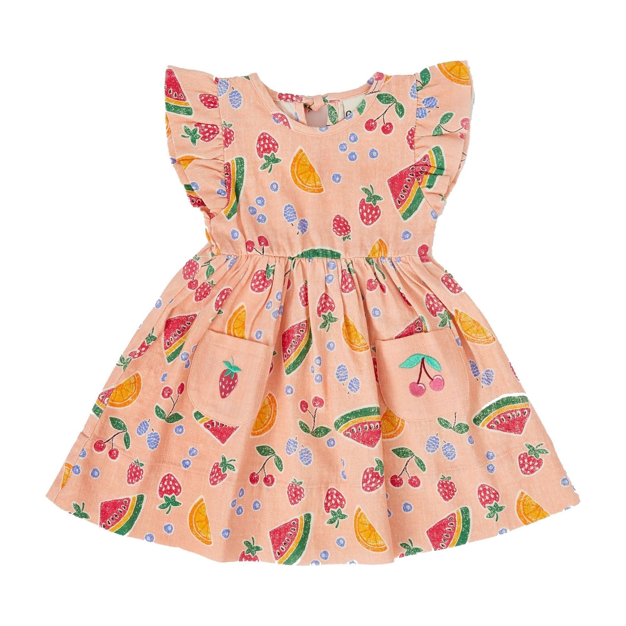 Lyla Linen Dress Fruit Salad - Buckets and Spades