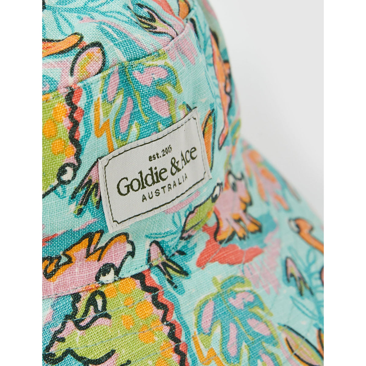 Goldie Dino Jungle Linen Bucket Hat