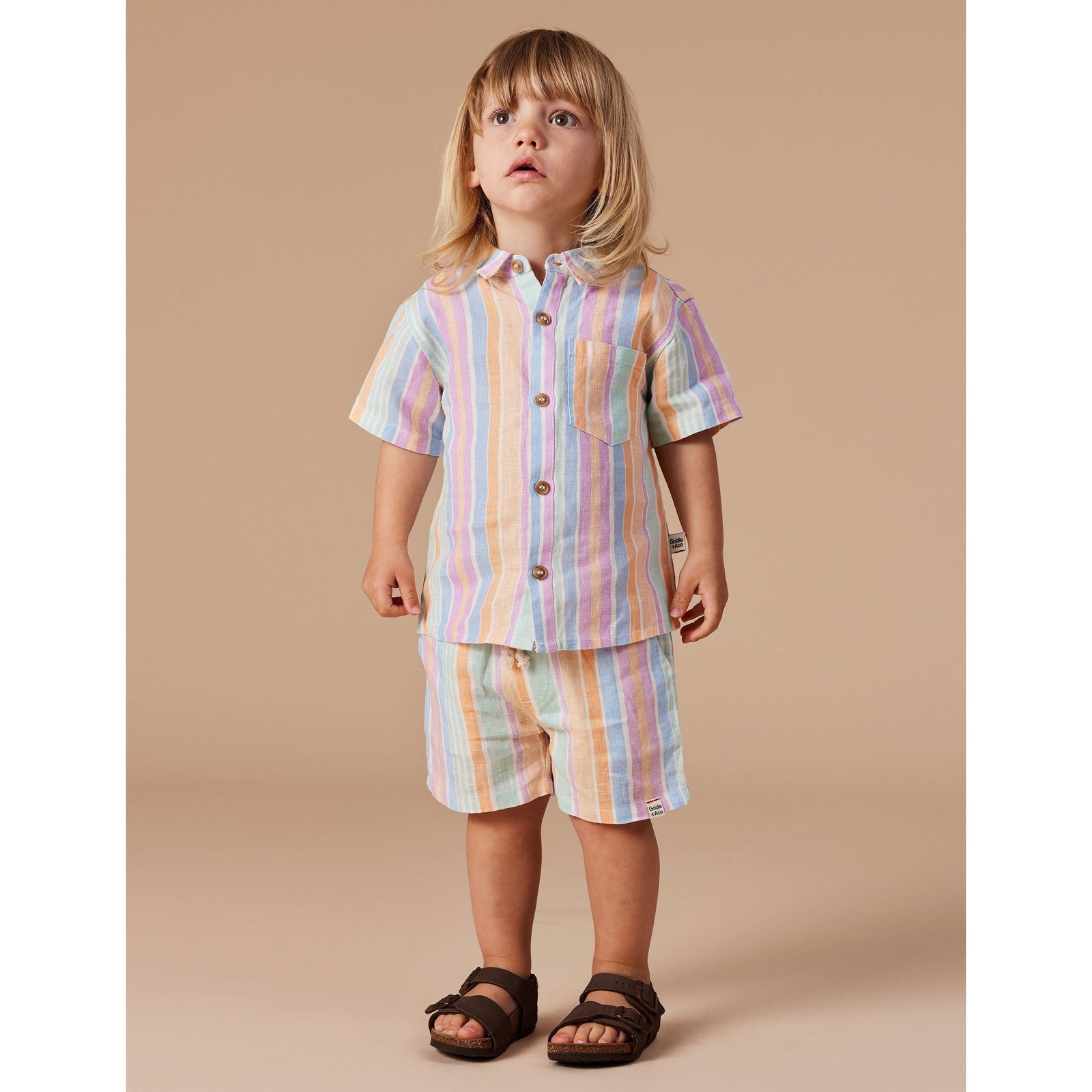 Holiday Linen Shirt - Pastel Stripe