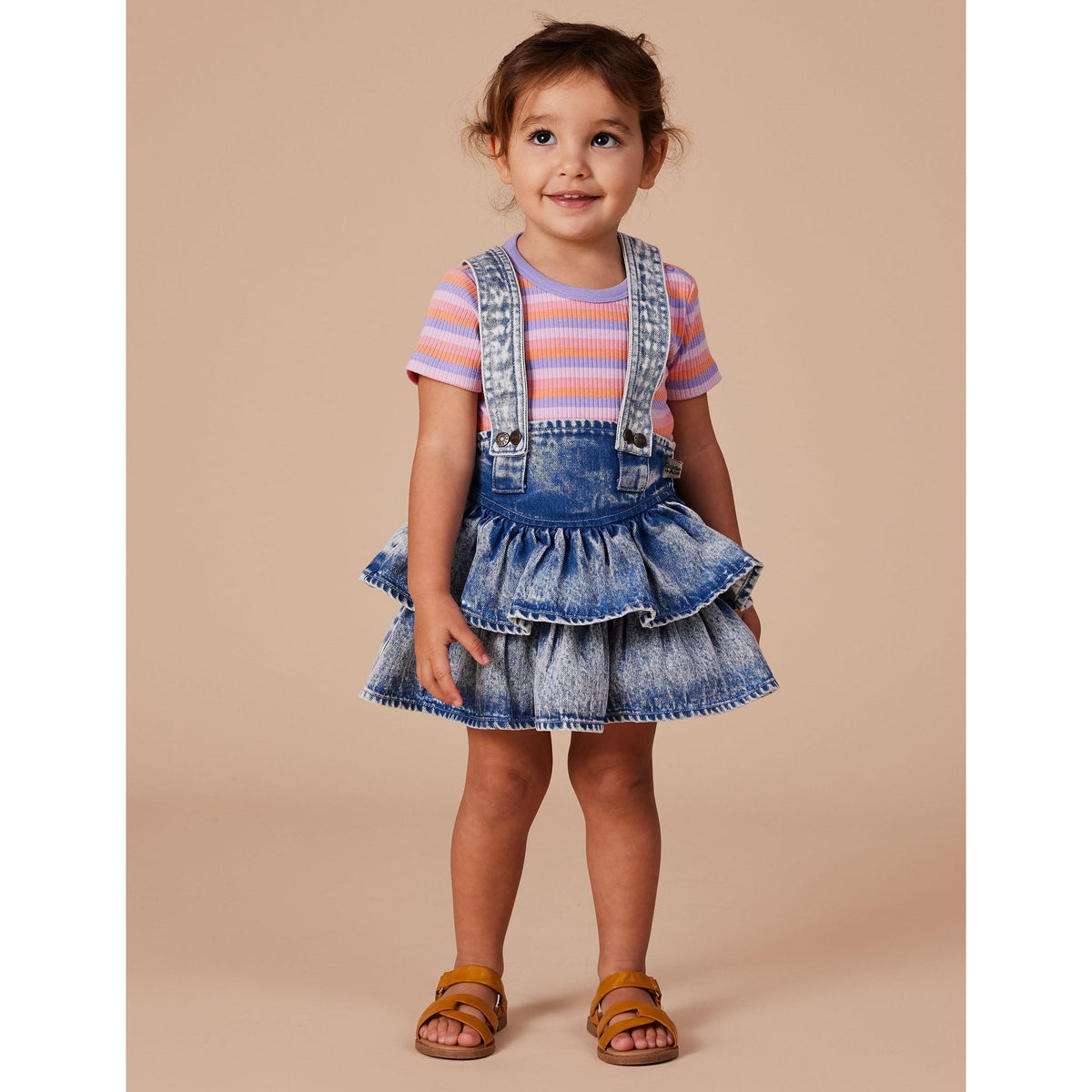 Riley Rara Denim Suspender Skirt