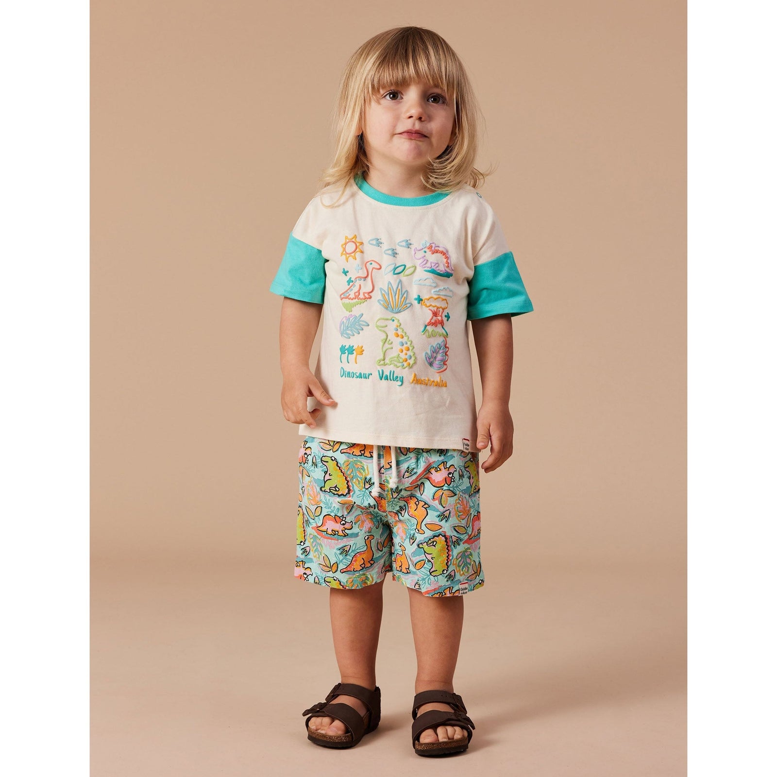 Noah Dino Jungle Denim Shorts