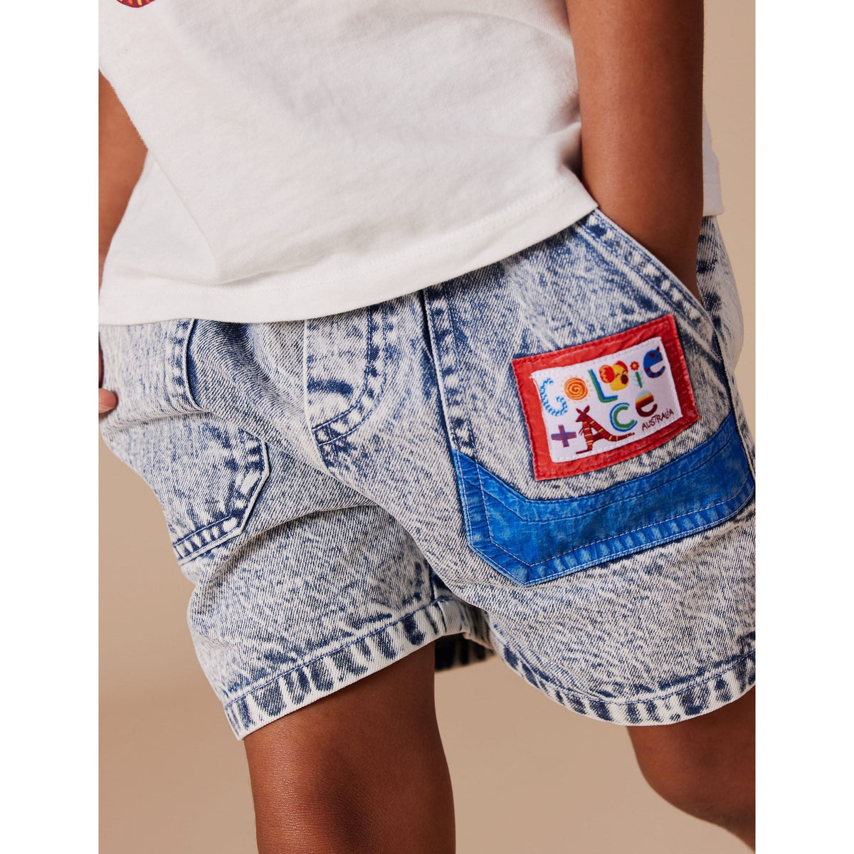 Noah Colour Pop Cargo Denim Shorts