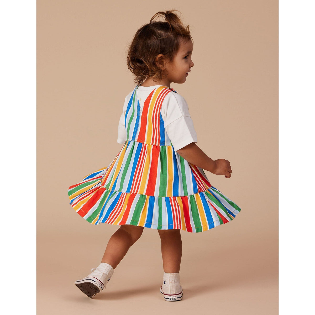 Tully Tiered Pinafore Dress Land Down Under Stripe