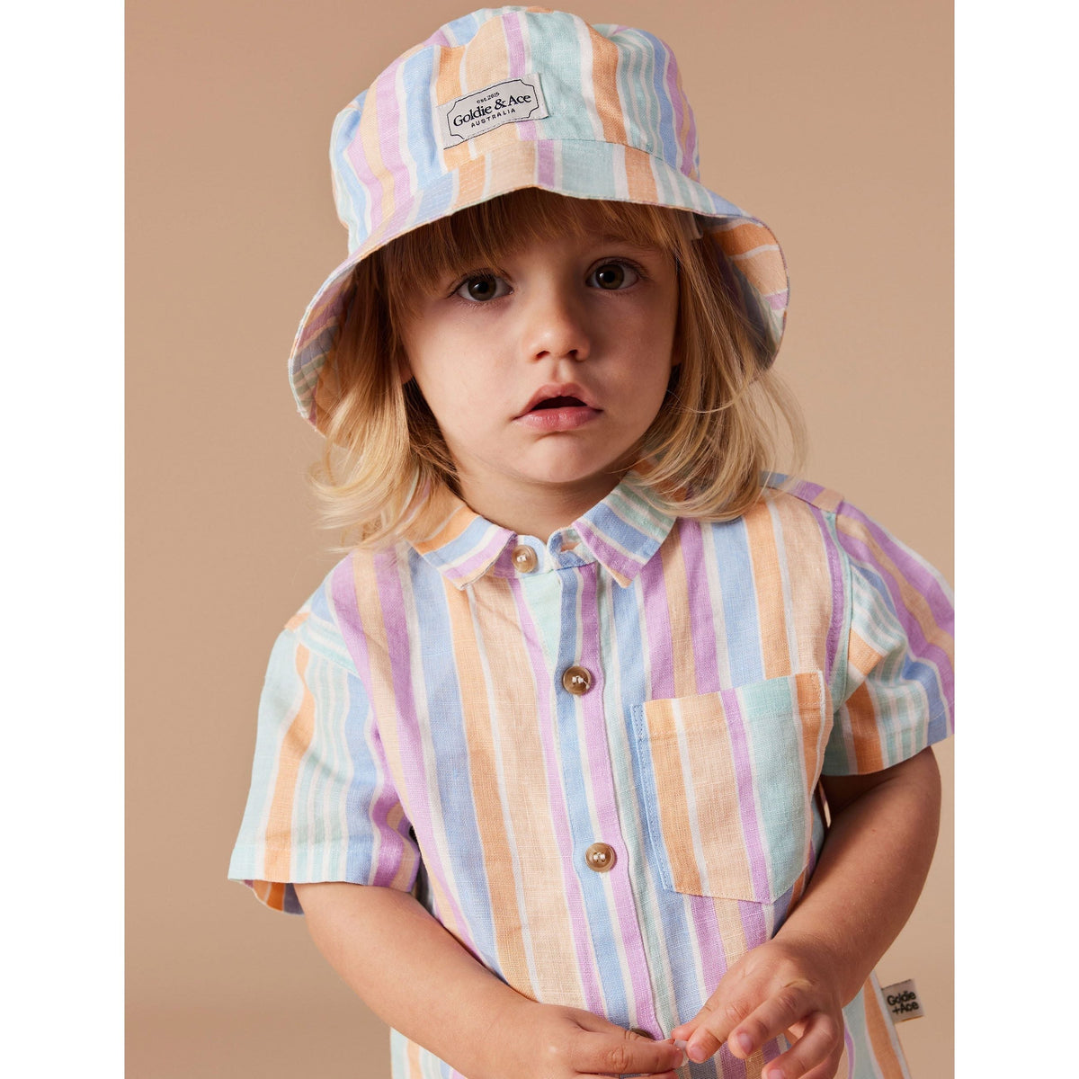 Holiday Linen Shirt - Pastel Stripe