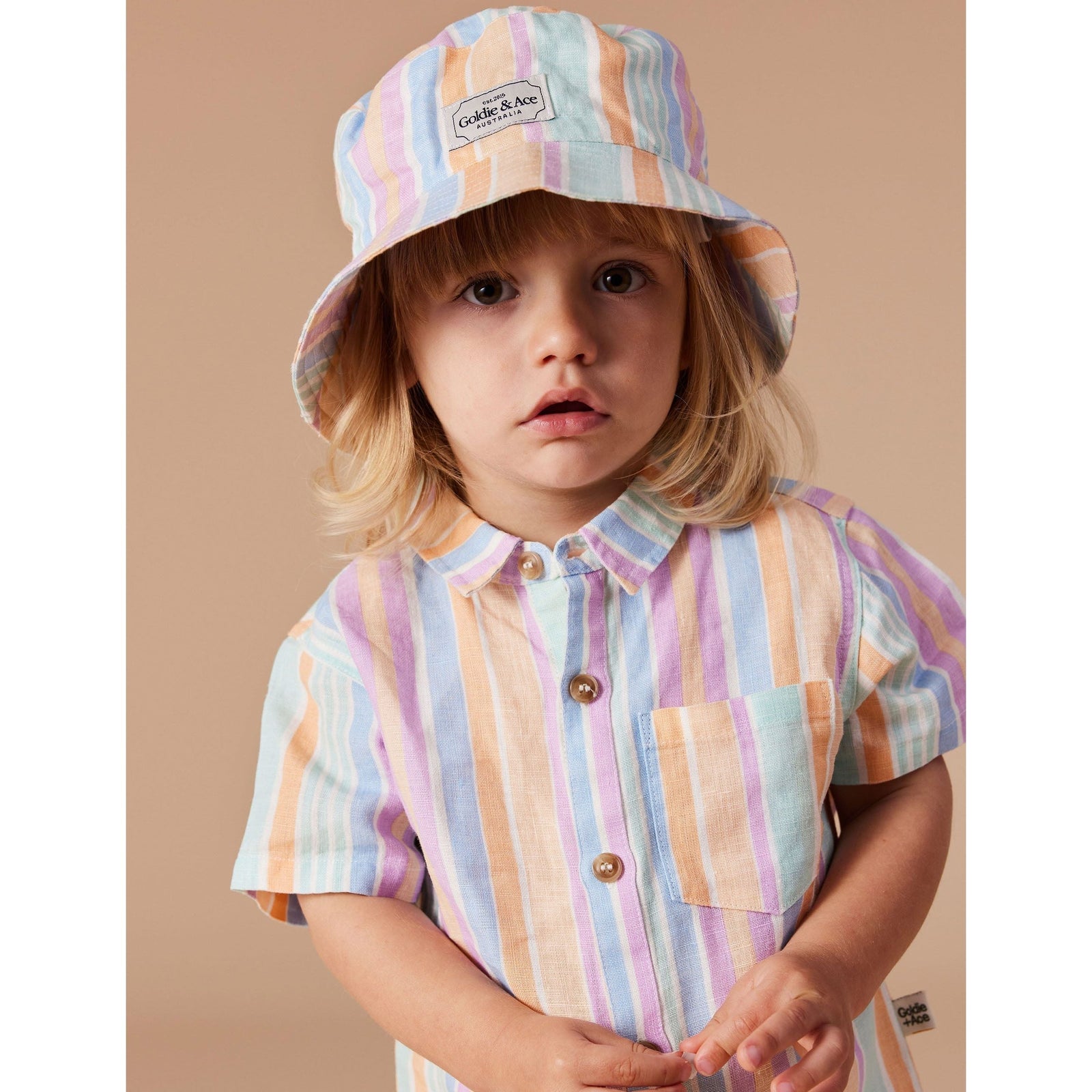 Holiday Linen Shirt - Pastel Stripe