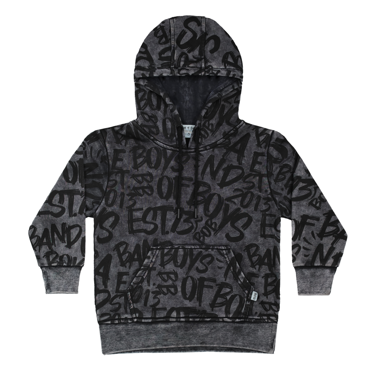 Grey Wash BOB Graffiti Hood
