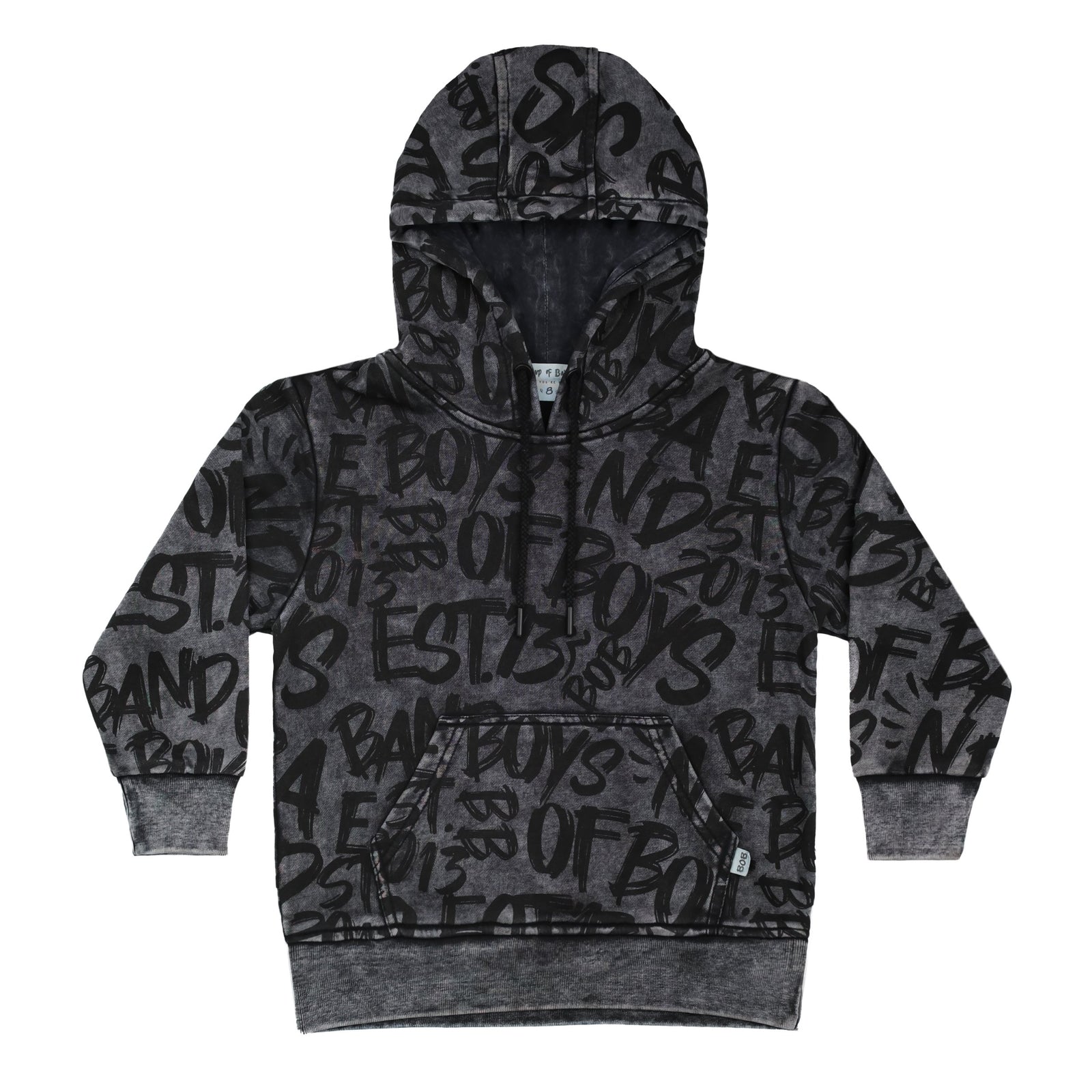 Grey Wash BOB Graffiti Hood