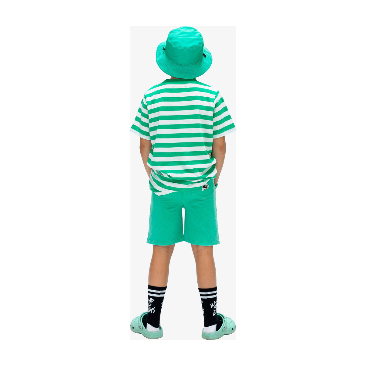 Green Striped Smile Tee