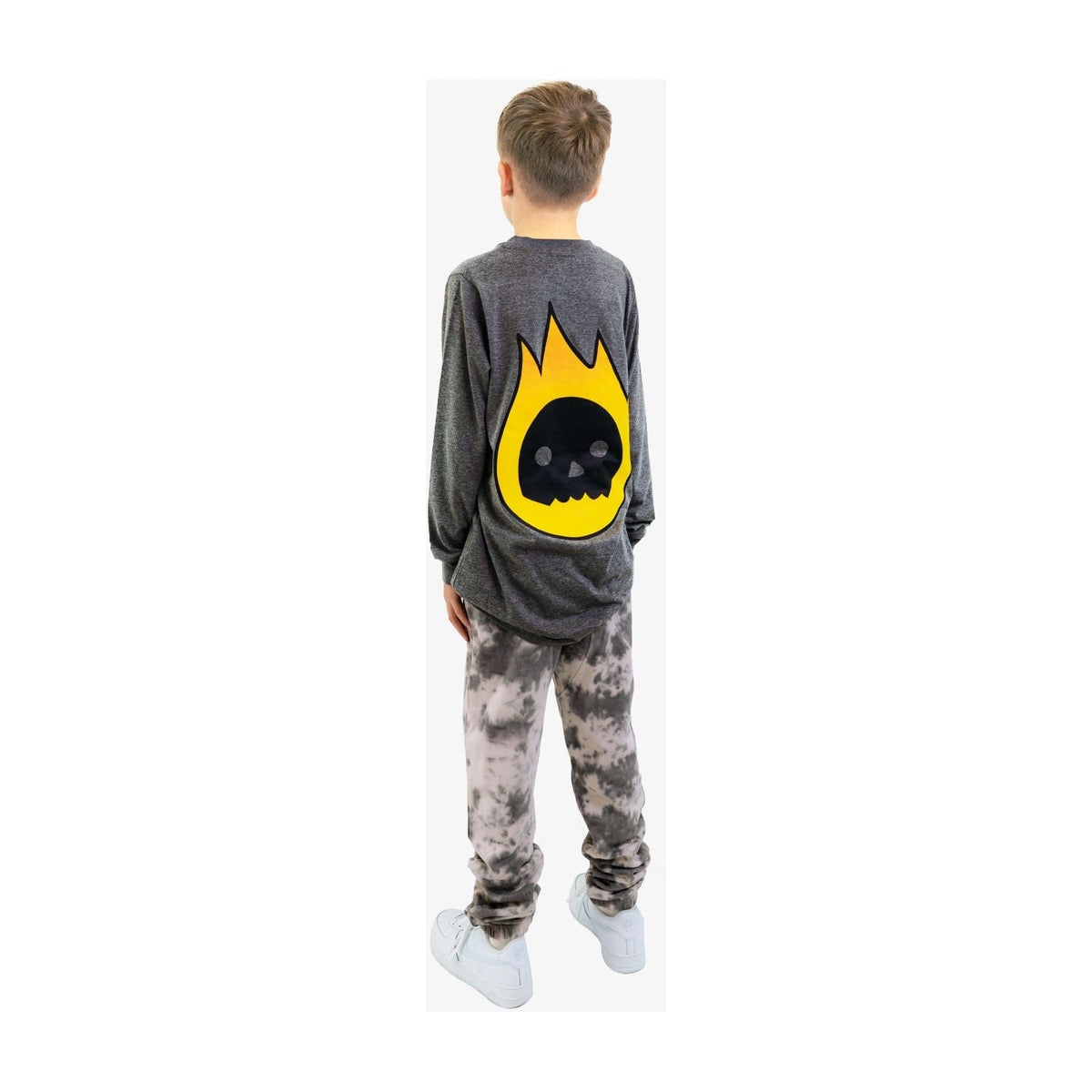 Grey Tie-Dye Flame Guy Joggers