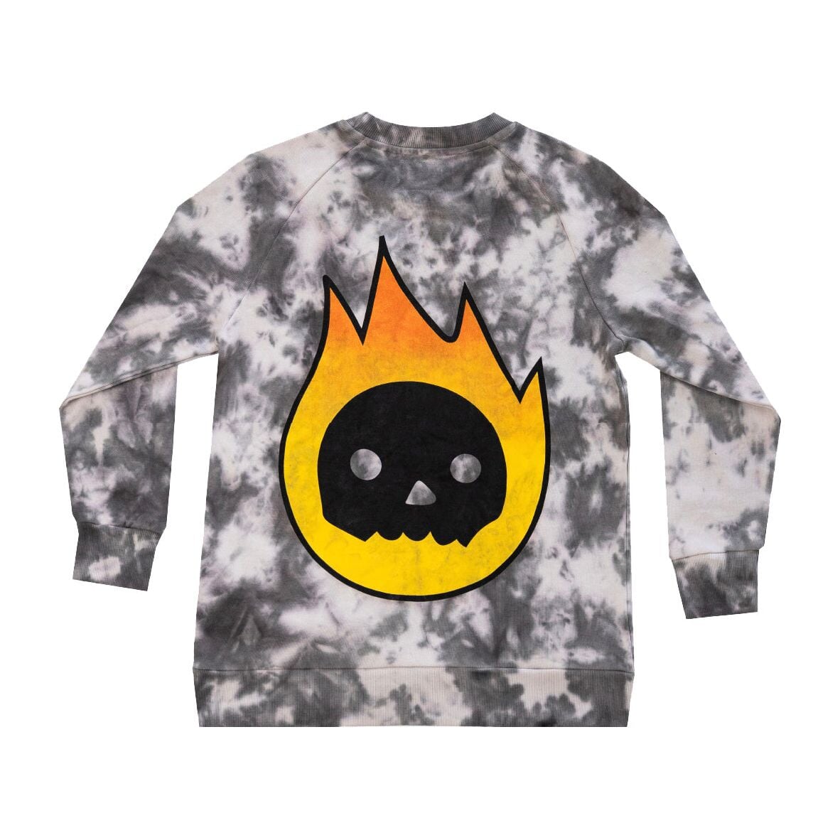 Grey Tie-Dye Flame Guy Crew