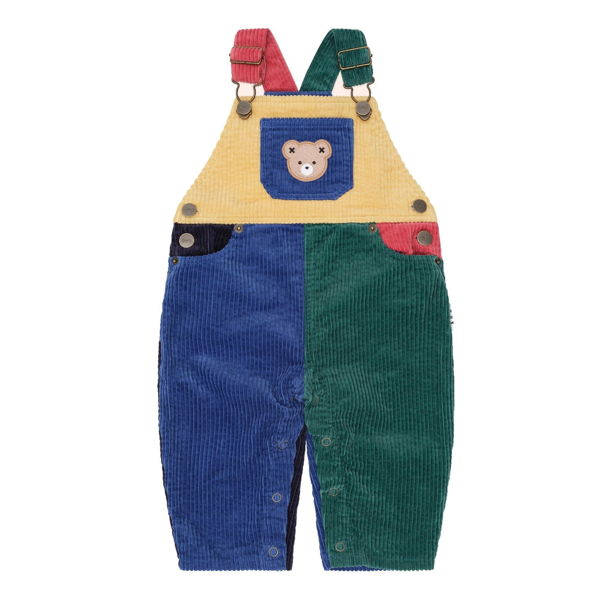 Colour Block Cord Overalls