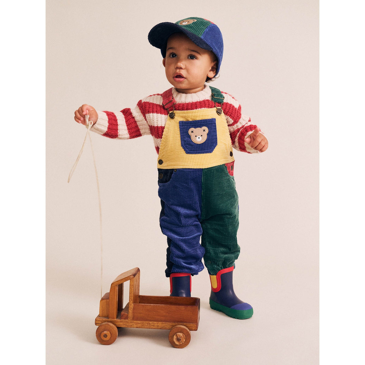 Colour Block Cord Overalls