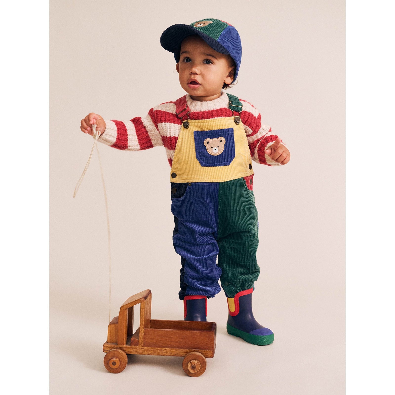 Colour Block Cord Overalls