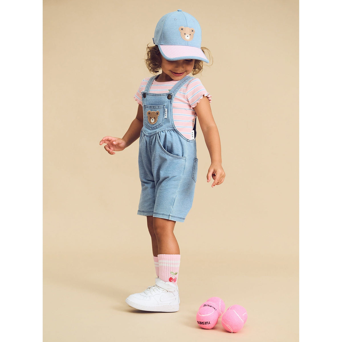 Huxbear Knit Denim Short Overalls