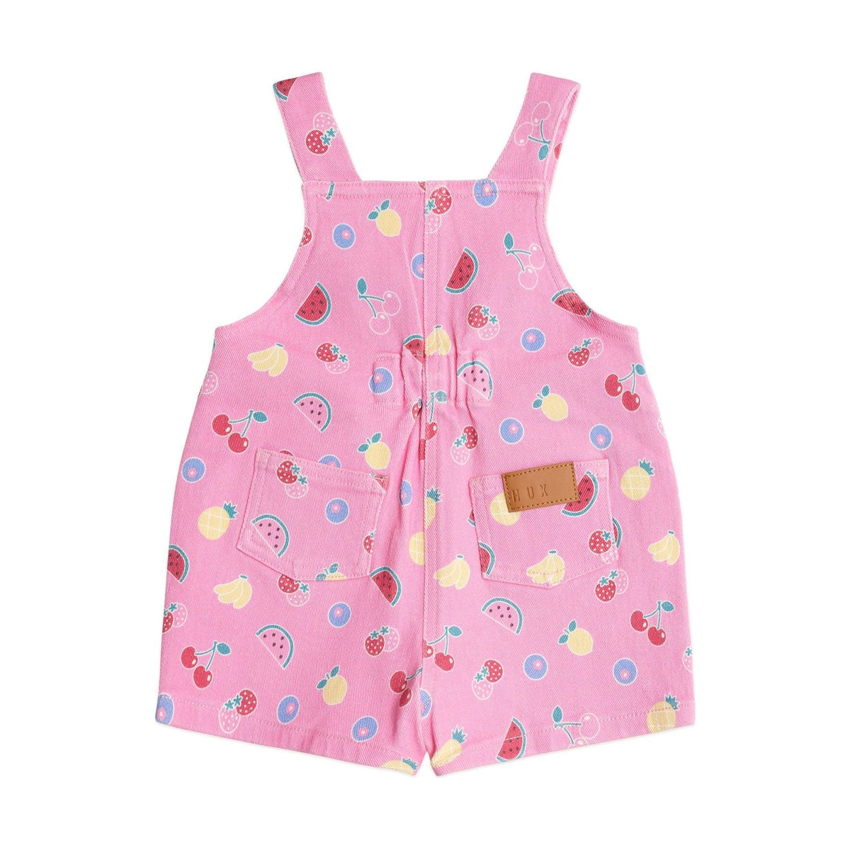 Pink Fruit Emoji Short Overalls