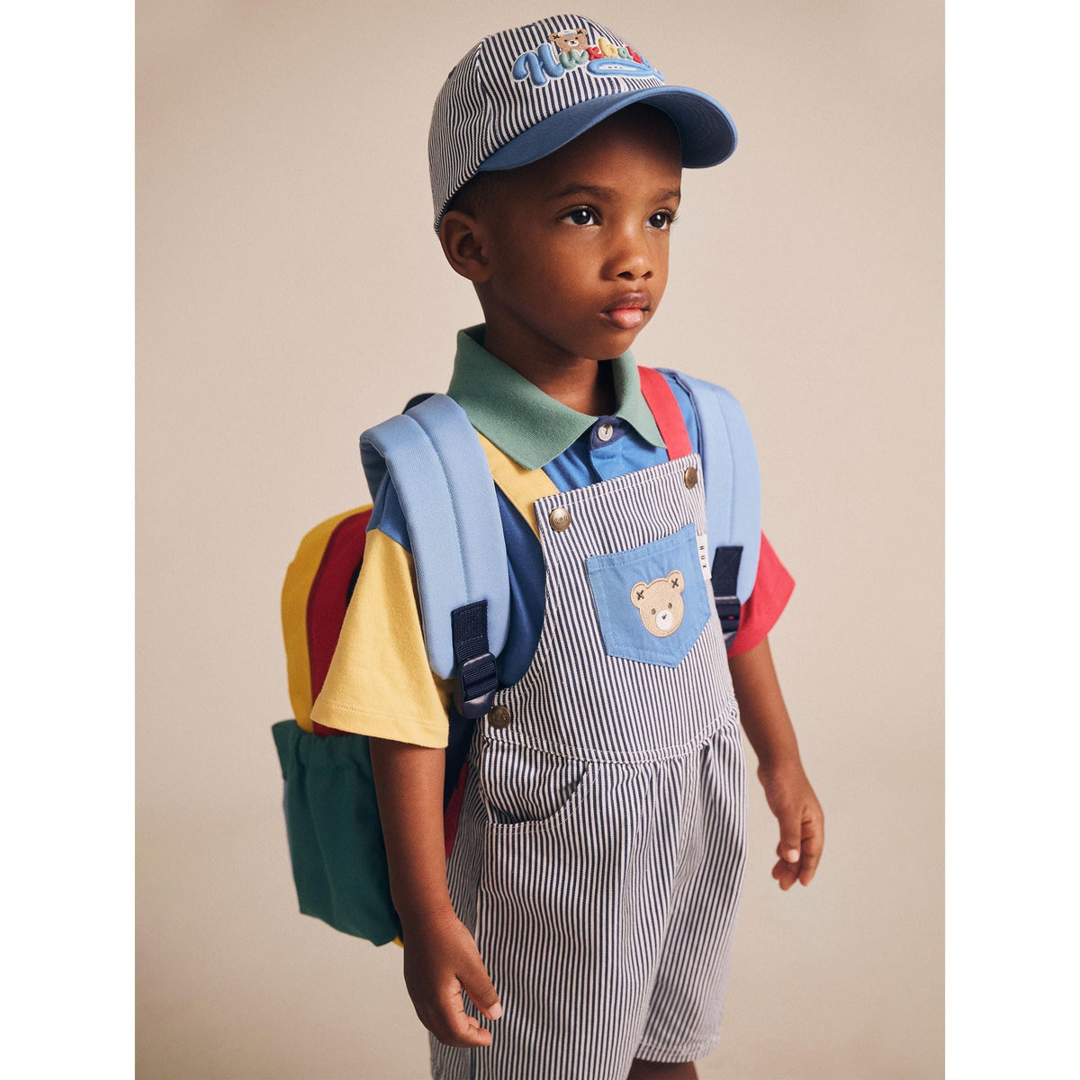 Classic Stripe Short Overalls