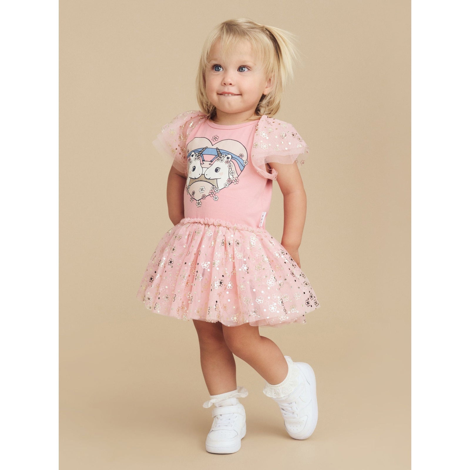 Unicorn Heart Raglan Ballet Onesie
