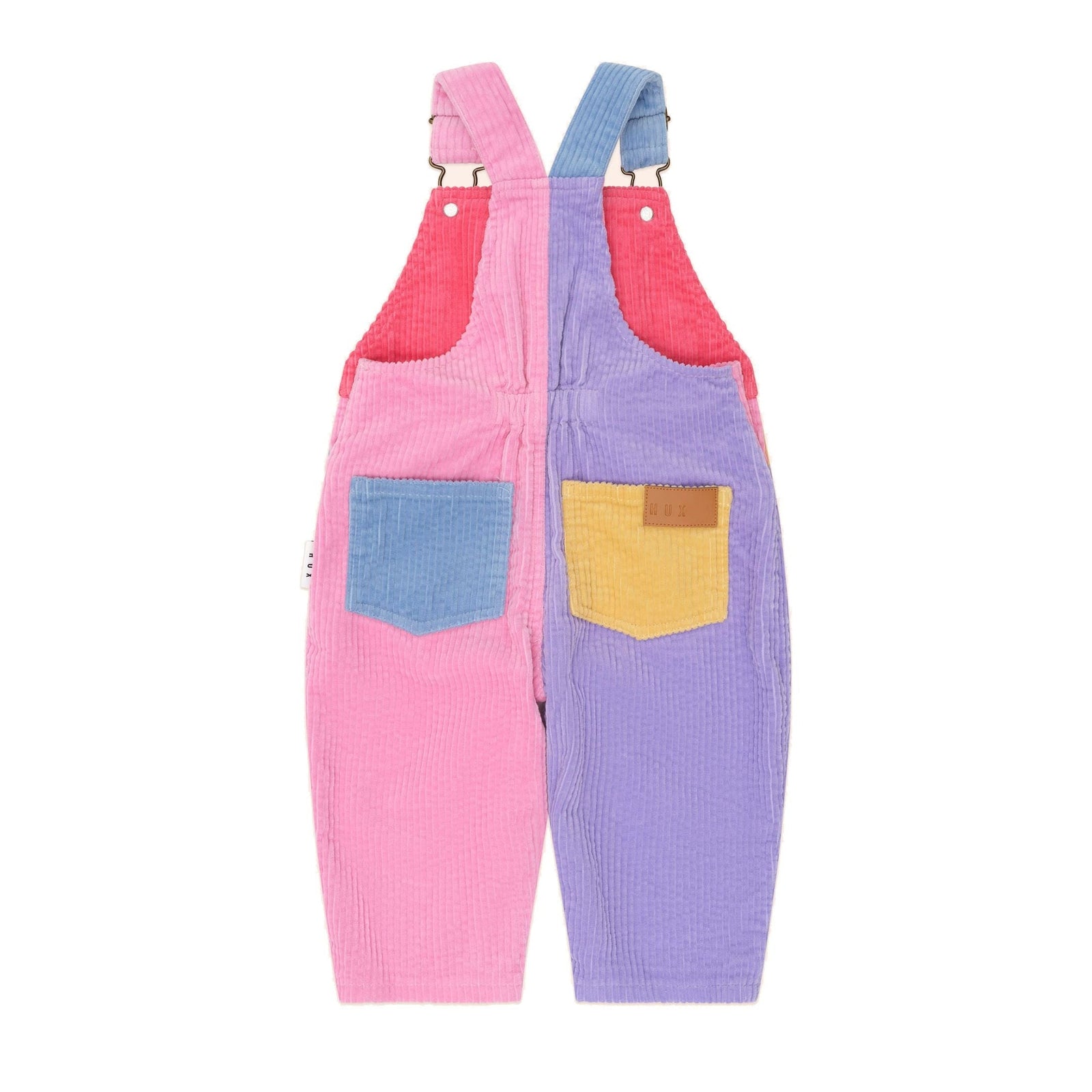 Colour Block Girl Cord Overalls
