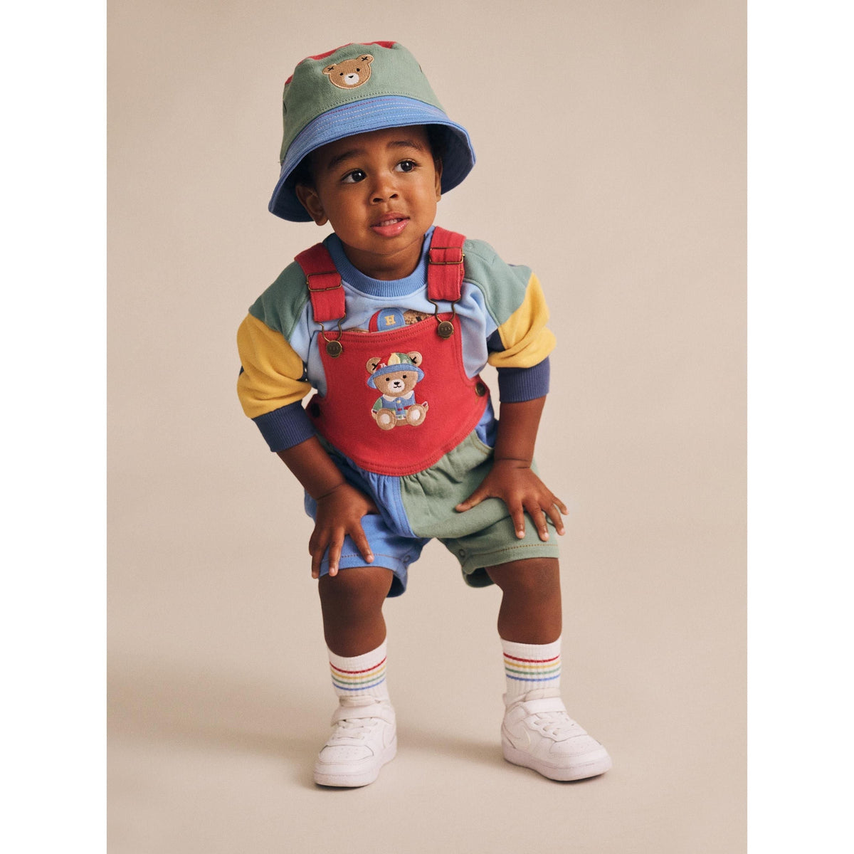 Denim Short Overalls Multicolour