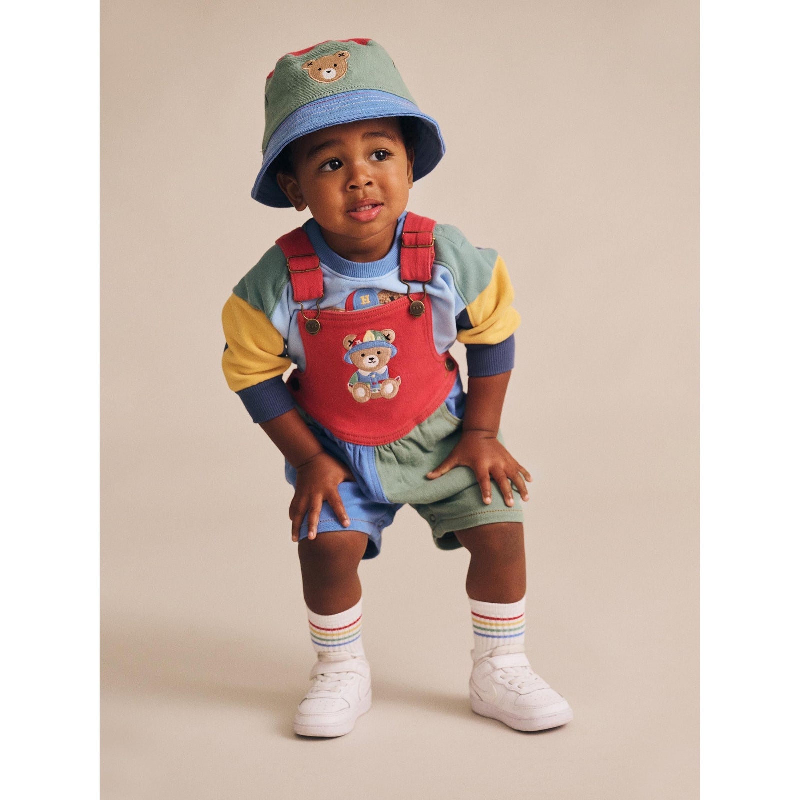 Denim Short Overalls Multicolour