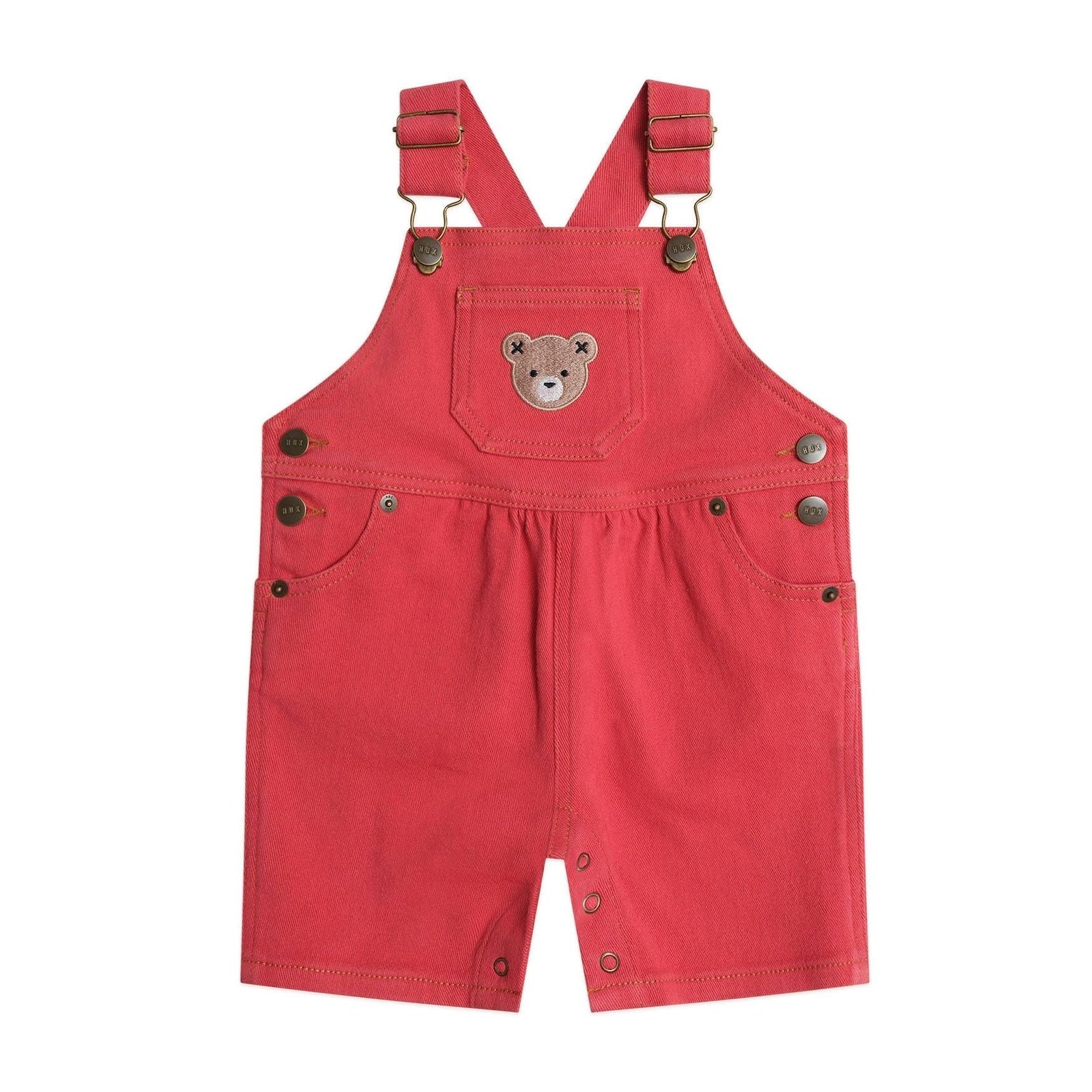 Denim Short Overalls Chilli Red