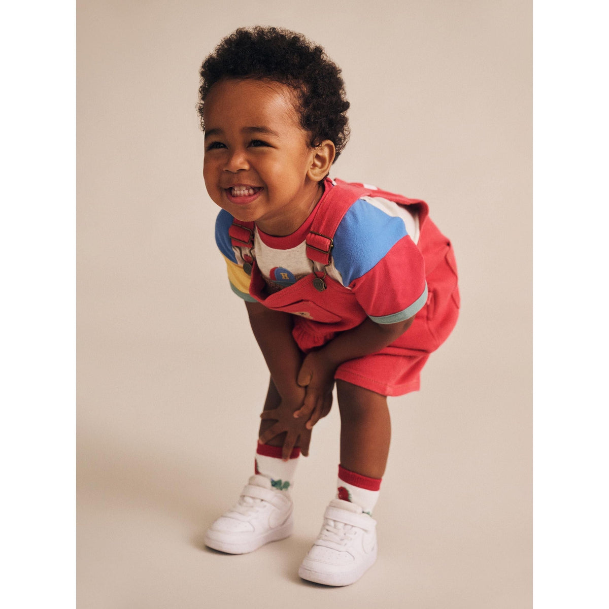 Denim Short Overalls Chilli Red