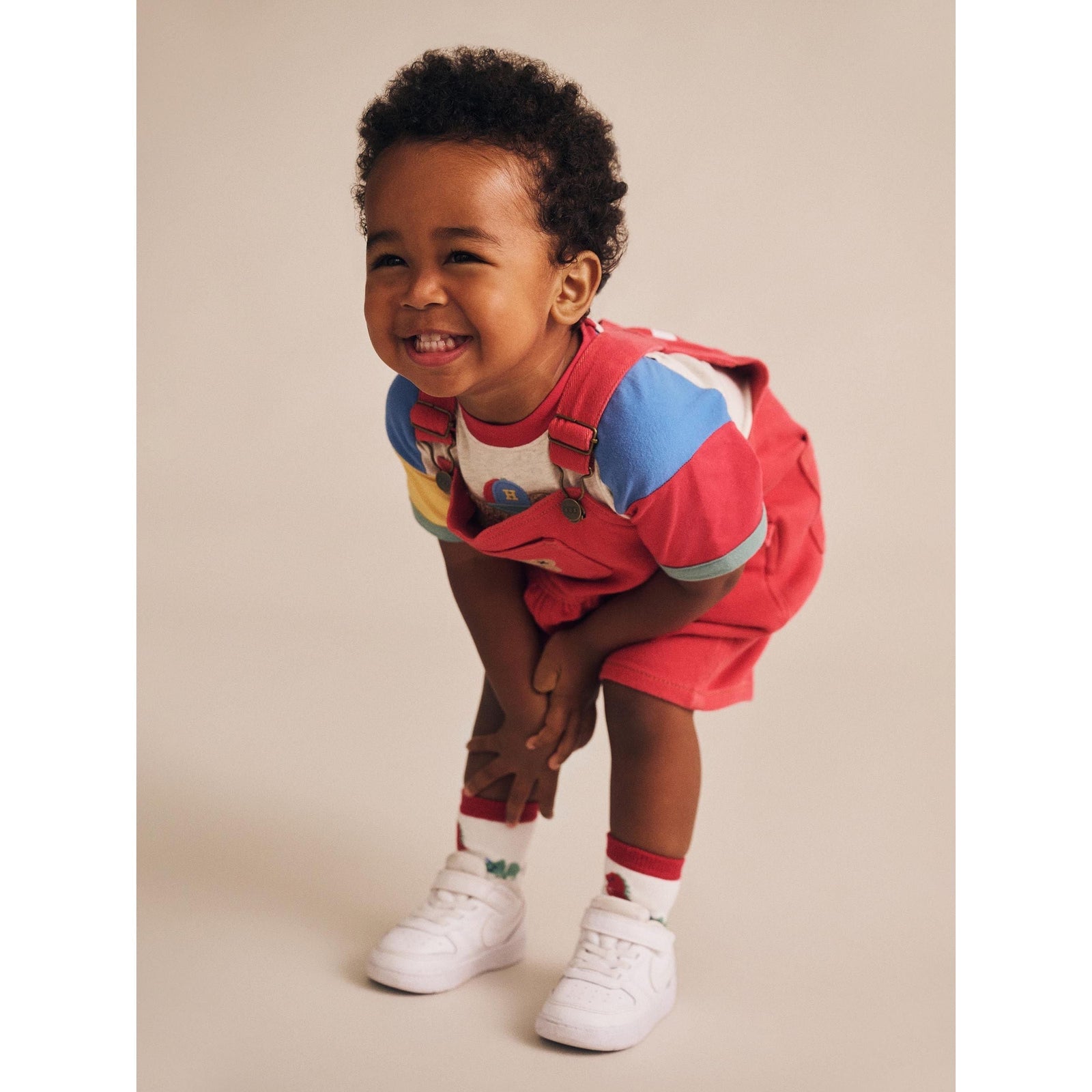 Denim Short Overalls Chilli Red