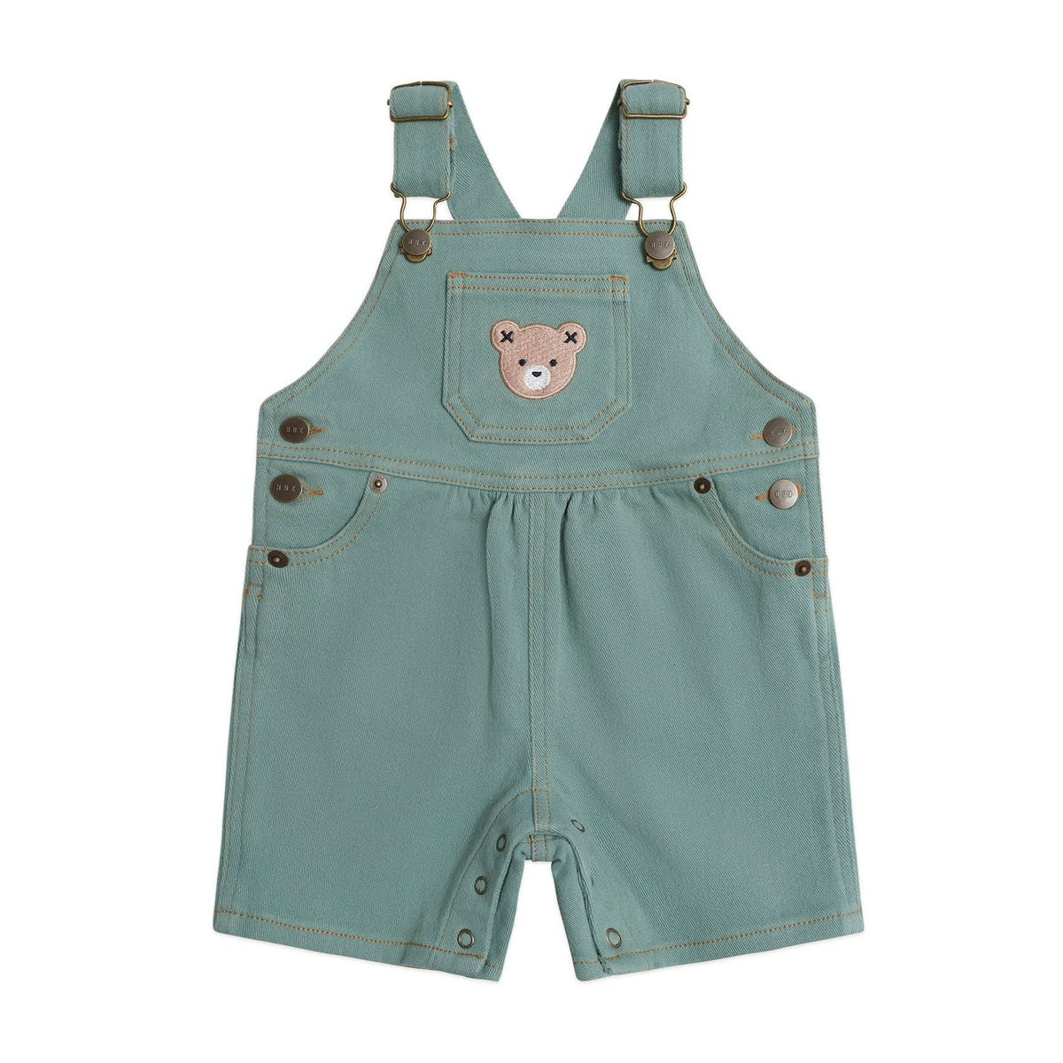 Denim Short Overalls Green