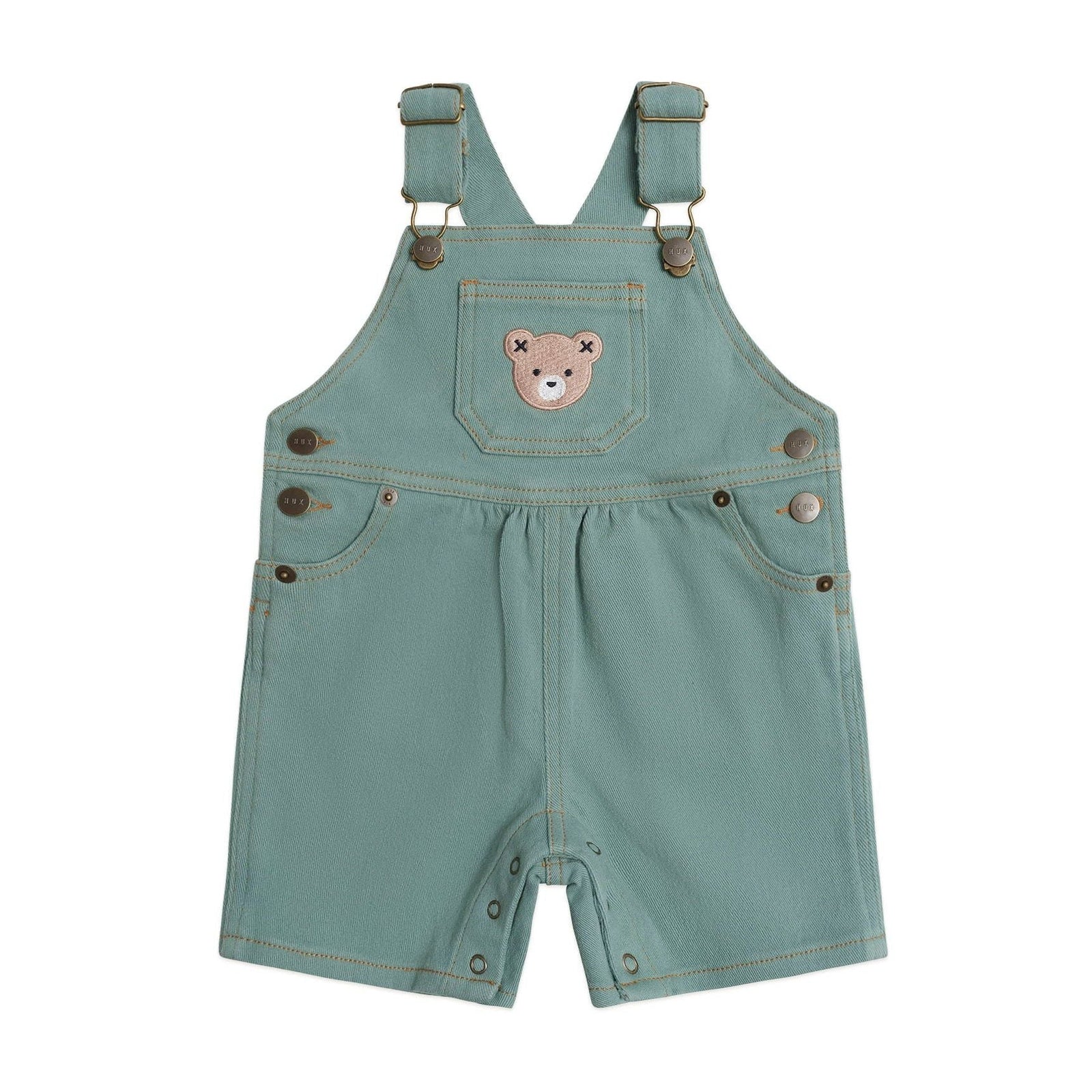 Denim Short Overalls Green