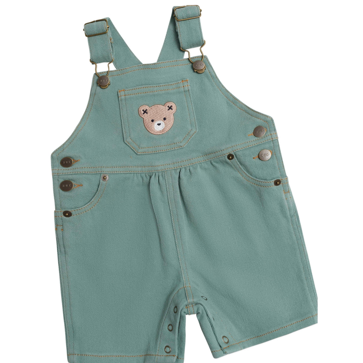 Denim Short Overalls Green