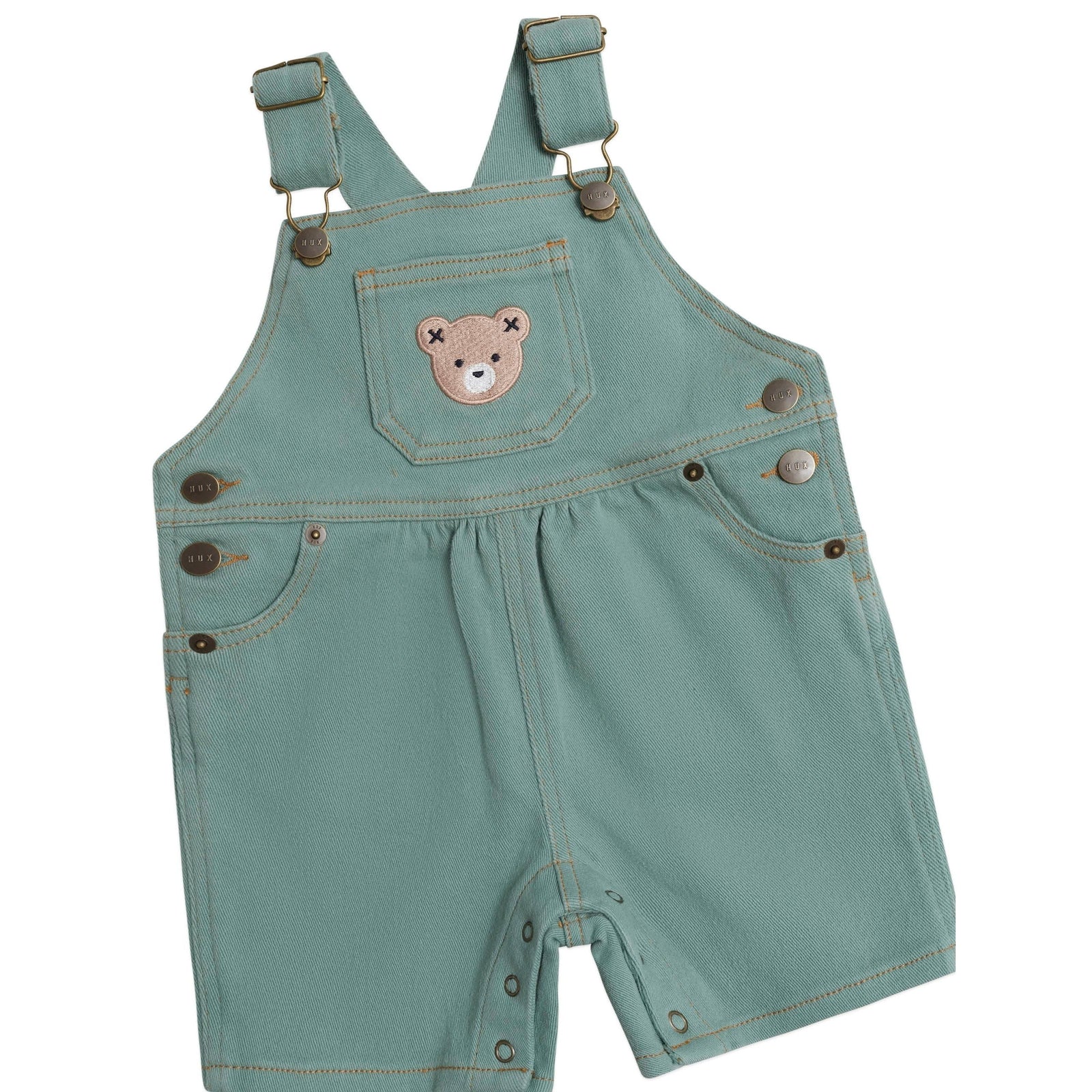 Denim Short Overalls Green