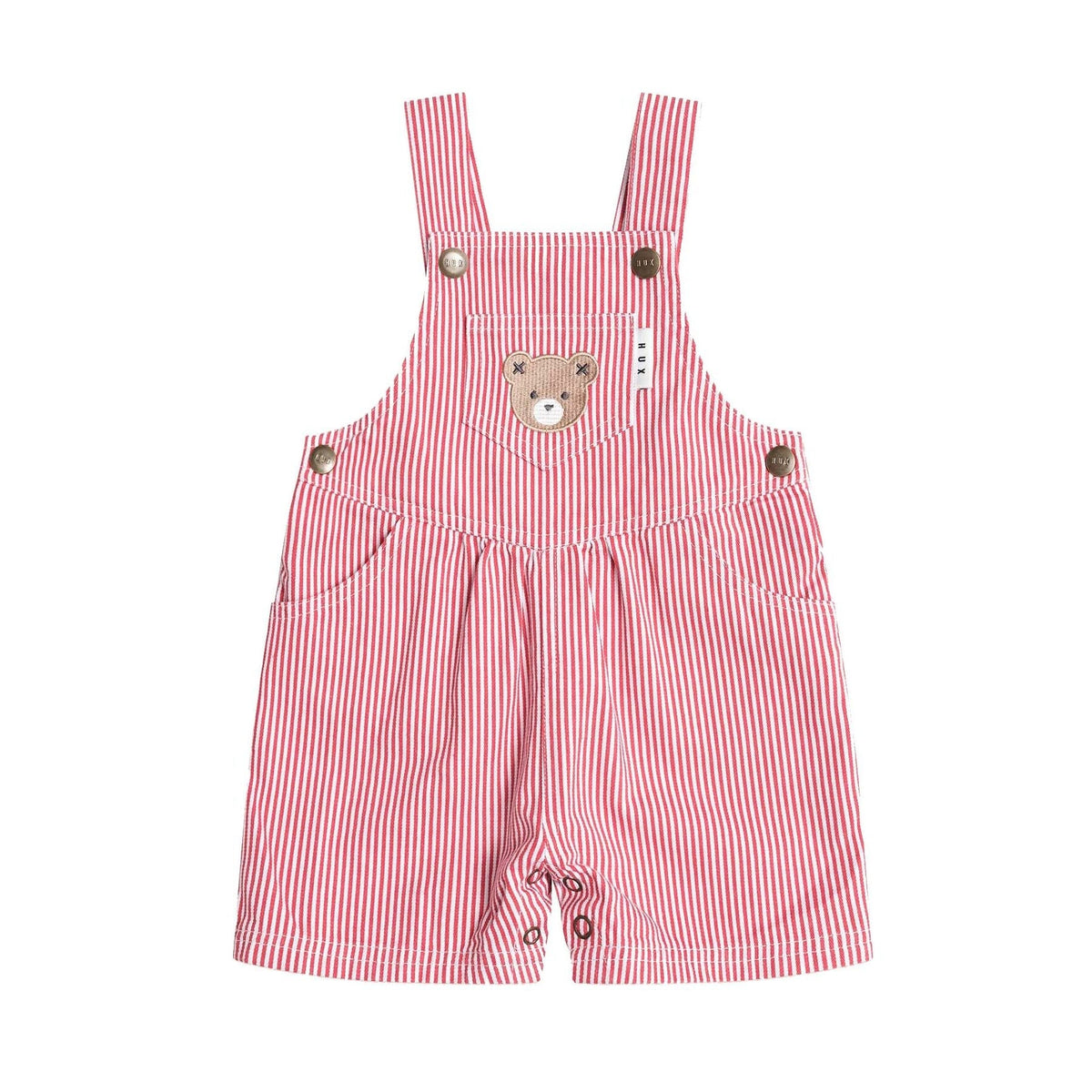 Chill Red Stripe Short Overalls