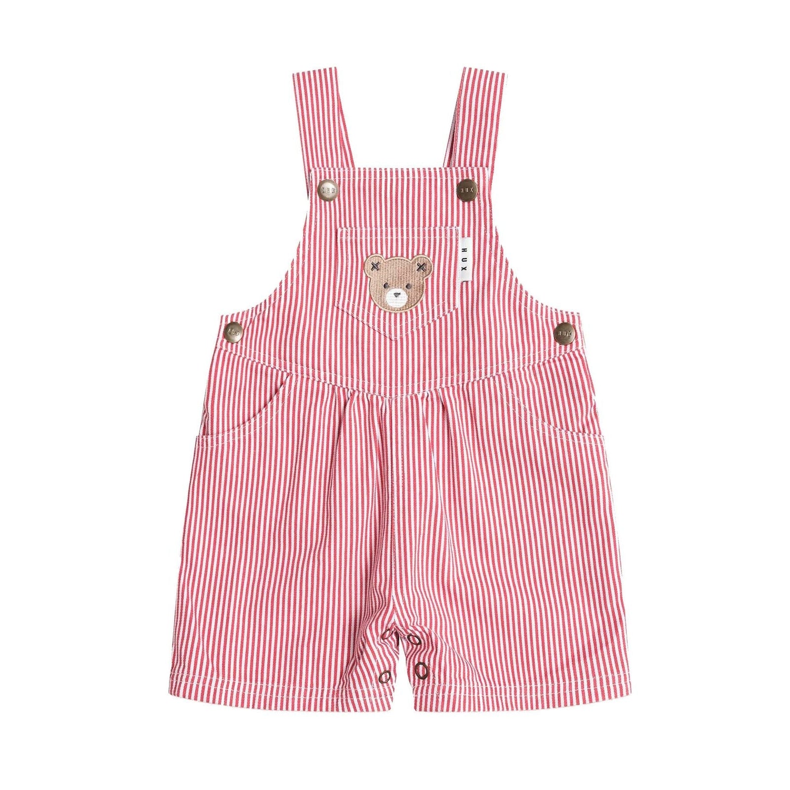 Chill Red Stripe Short Overalls