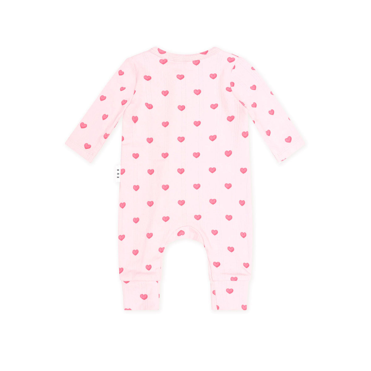 I Heart You Pointelle Frill Zip Romper
