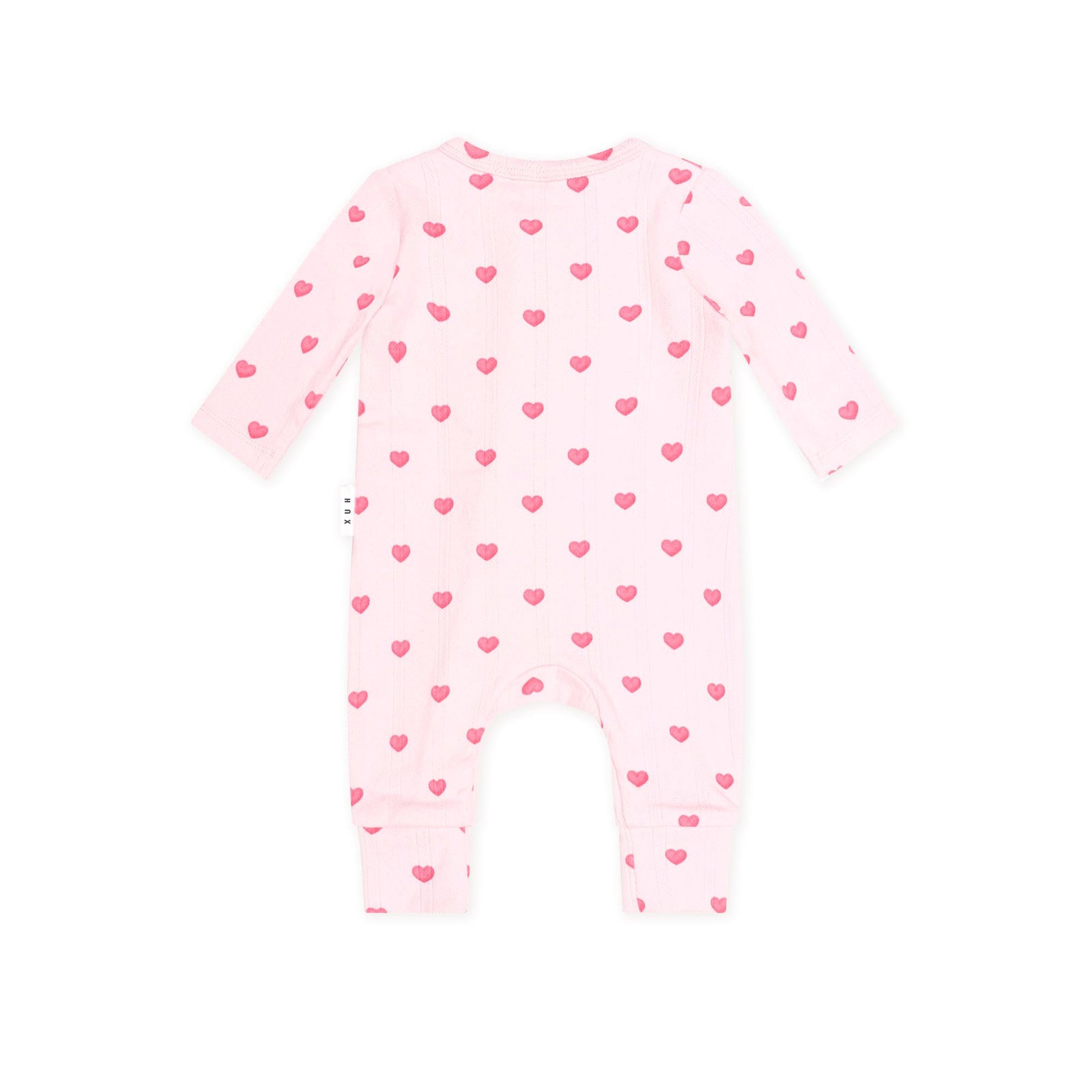 I Heart You Pointelle Frill Zip Romper